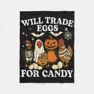 Cobertor De Velo Galinha engraçada de Halloween troca ovos por truq