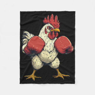 Cobertor De Velo Galinha Vestida Como Um Boxer Engraçado