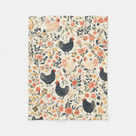 Cobertor De Velo Galinhas fazendas, Galinhas \ Flores Algodão