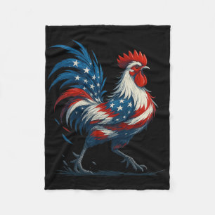 Cobertor De Velo Galo Bandeira dos EUA Luta Galinha