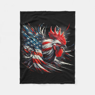 Cobertor De Velo Galo de Frango da Bandeira Americana Animal do Dia