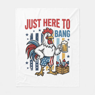 Cobertor De Velo Galo Patriótico Fogos de Artifício Camisa Vintage
