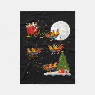 Cobertor De Velo Galos Galinhas Papai Noel Trenó Voador Divertido M
