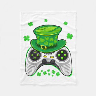 Cobertor De Velo Game Controller Shamrock Gamer St Patricks Day Gam