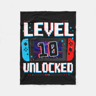 Cobertor De Velo Gamer Boys 10th Birthday Gifts V desbloqueados Nív