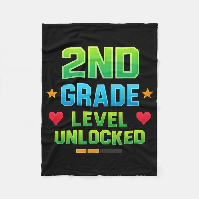 Cobertor De Velo Gamer Boys Ck To School 2nd Grade First Day Second (Frente)