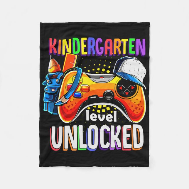 Cobertor De Velo Gamer Ck To School Gamepad Kindergarten Level Unlo (Frente)