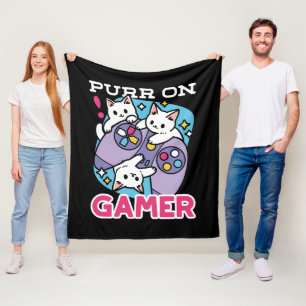 Cobertor De Velo Gamer Design - Purr On Gamer Joystick Art