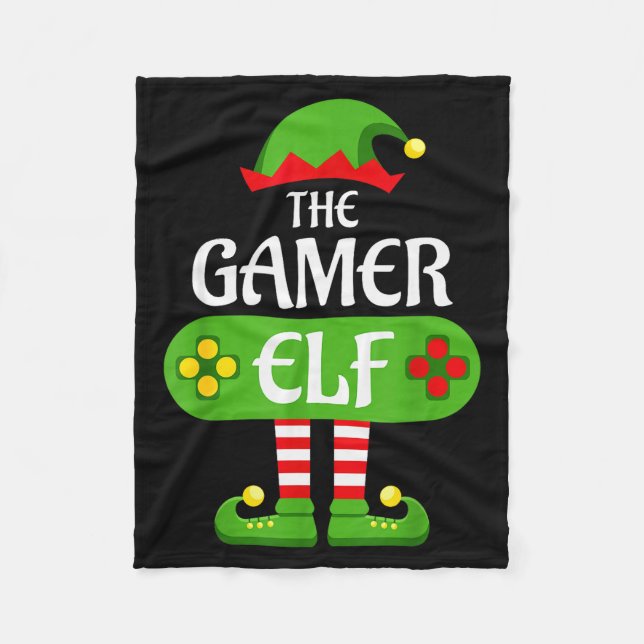 Cobertor De Velo Gamer Elf Christmas Matching Group Family  (Frente)