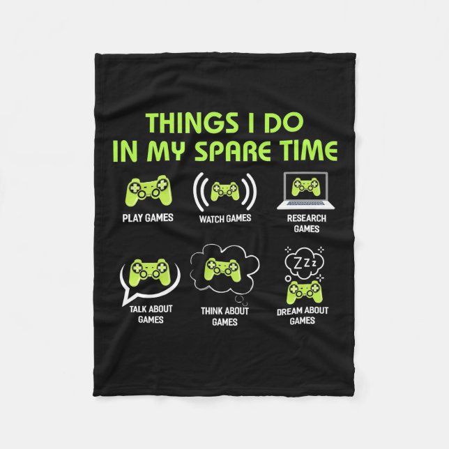 Cobertor De Velo Gamer Gift | Things Gamer Do In My Spare Time (Frente)