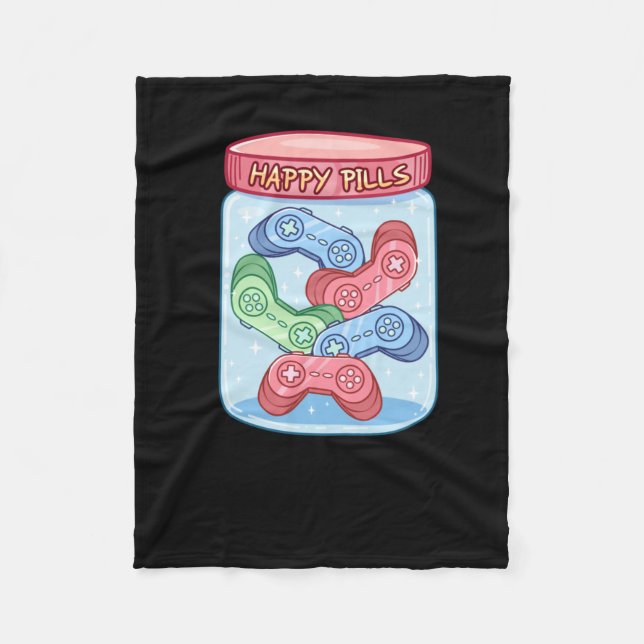 Cobertor De Velo Gamer Happy Pills Sticker (Frente)