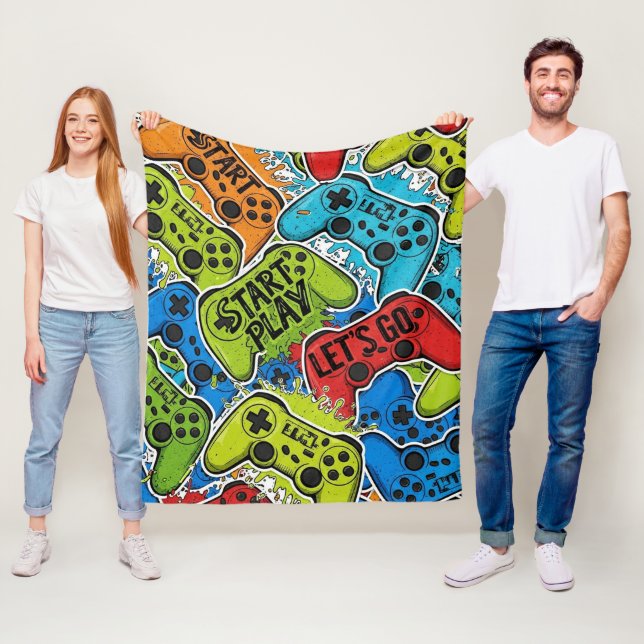 Cobertor De Velo Gamer Pattern Fleece Blanket (In Situ)