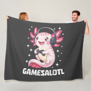 Cobertor De Velo Gamesalotl Axolotl Gaming 