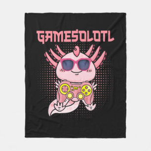 Cobertor De Velo Gamesolotl Axolotl Video Gamer Kawaii Animes Kids