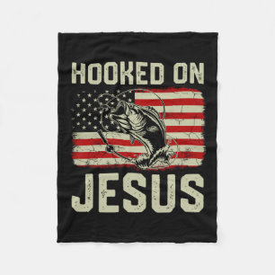 Cobertor De Velo Gancho Sobre Jesus Por Pescar Bandeira Americana R