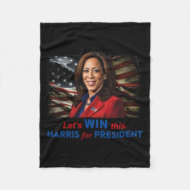 Cobertor De Velo Ganhe Este Harris Para O Presidente Kamala Harris  (Frente)