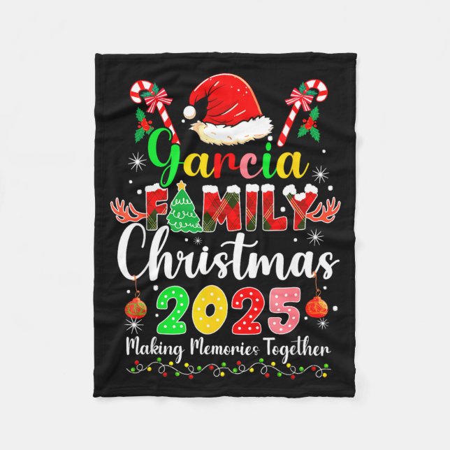Cobertor De Velo Garcia Family Christmas 2025 Matching Santa Hat Xm (Frente)