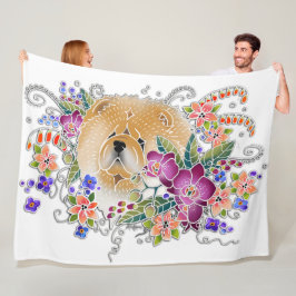 Cobertor De Velo GARDEN DANCE CHOW branco - Fleece Blanket 3 tamanh