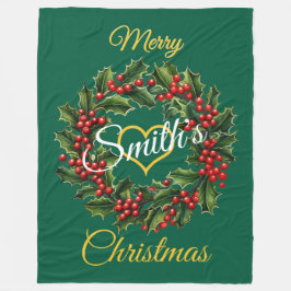 Cobertor De Velo Garland de Natal da Família Personalizada