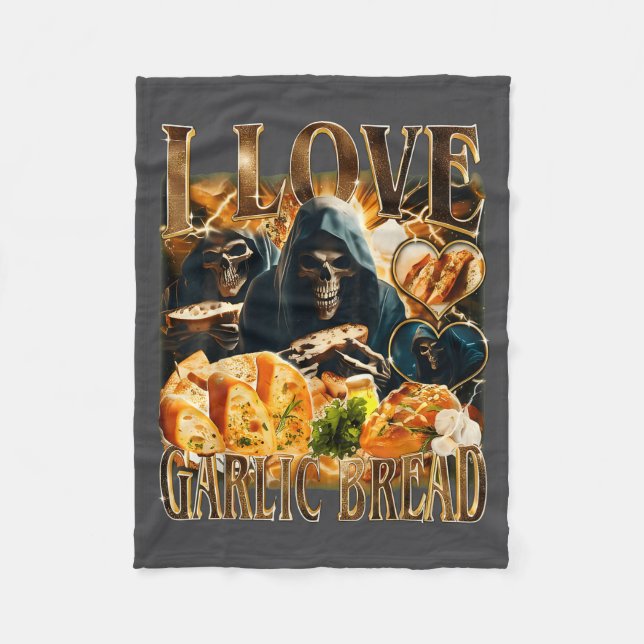 Cobertor De Velo Garlic Bread Food Lover Funny Skeleton Meme Humor  (Frente)