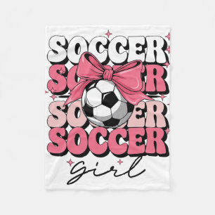 Cobertor De Velo Garota de Futebol Groovy Garotas Laço Coquette Fut