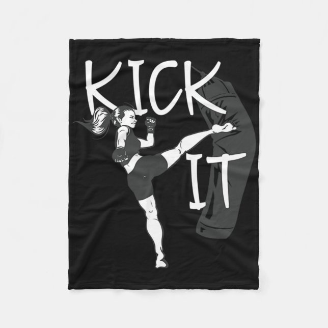 Cobertor De Velo Garota de Kickboxing Dê o Máximo  (Frente)
