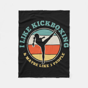 Cobertor De Velo Garota de Kickboxing Kickboxer Artes Marciais Pres