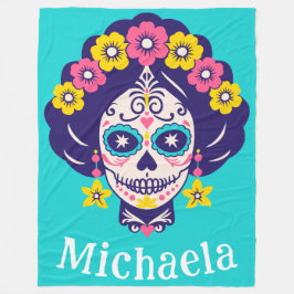 Cobertor De Velo Garota Floral de Açúcar Personalizada