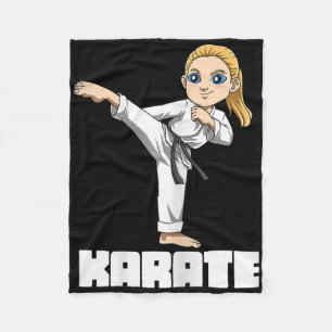 Cobertor De Velo Garota Lutadora de Karatê