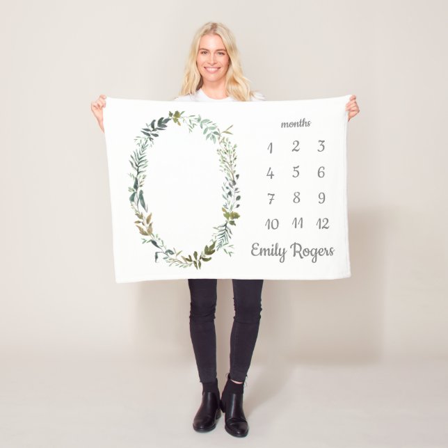 Cobertor De Velo Garota Menina Mensal Marco Verde (In Situ)