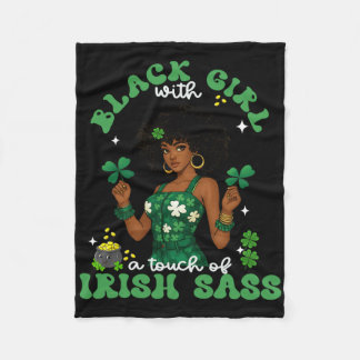 Cobertor De Velo Garota Negra Com S Irlandês Dia de São Patrício Or