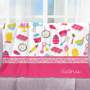 Cobertor De Velo Garota Pequena Criança Pink-Cozinhar Padrinha Che