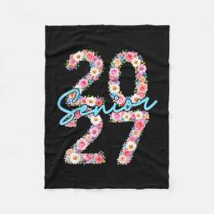 Cobertor De Velo Garota sênior 2027 turma de 2027 floral flor