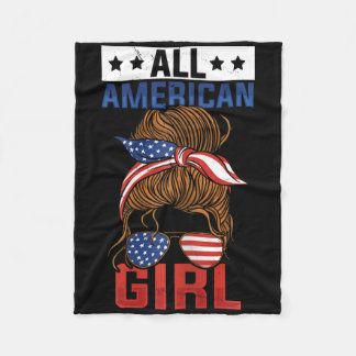 Cobertor De Velo Garotas Bandeira Americana Garota Totalmente Ameri