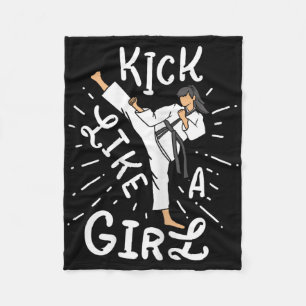 Cobertor De Velo Garotas de Karatê Chutam Como um Taekwondo de Kick