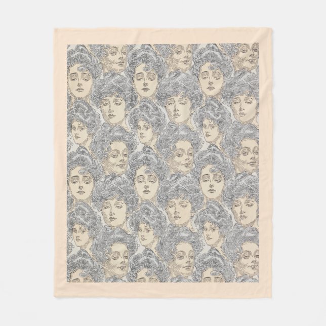 Cobertor De Velo Garotas Gibson cinza vitoriosa de padrão feminino (Frente)