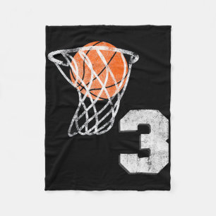 Cobertor De Velo Garoto De aniversário de 3 anos Basquete Três Rapa