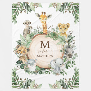 Cobertor De Velo Garoto Russo De Animais Selvagens De Safari Botân