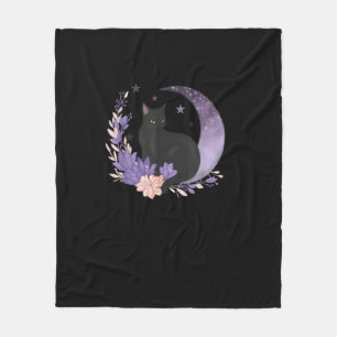 Cobertor De Velo Gata Bruxa Flores da Lua Pastel Goth Goblincore