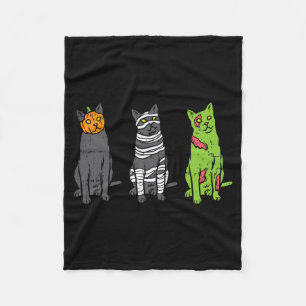Cobertor De Velo Gata Preta de Zumbi de Múmia de Abóbora Halloween 