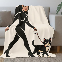 Cobertor De Velo Gatinha Dona de Casa Gato Tuxedo | Gráfico de Osso