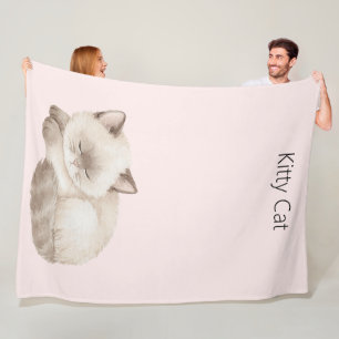Cobertor De Velo Gatinho Branco Cinza