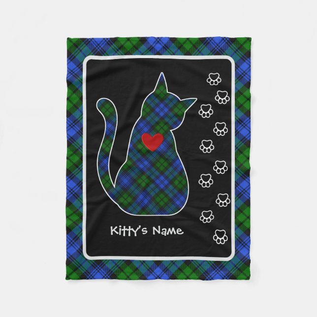 Cobertor De Velo Gatinho Campbell Tartan Personalizado (Frente)