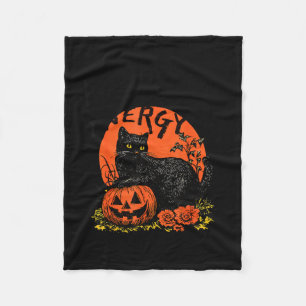 Cobertor De Velo Gatinho de energia de gato preto da lua retrô Vint