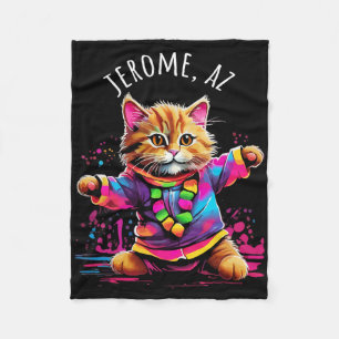 Cobertor De Velo Gatinho de Gato Colorido Colorido de Dança de Ariz