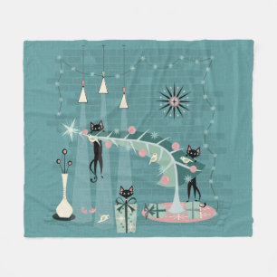 Cobertor De Velo Gatinho de Natal retrô ©studioxtine