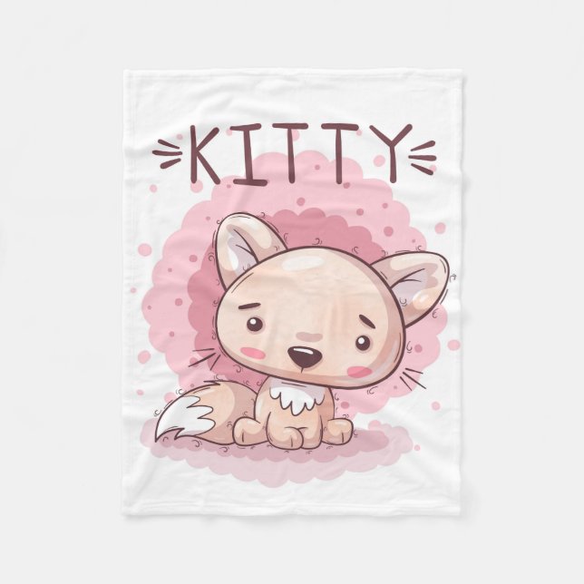 Cobertor De Velo Gatinho Fleece Blanket (Frente)