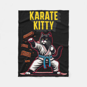 Cobertor De Velo Gatinho Funny Karate - Campeão Felino de Artes Mar