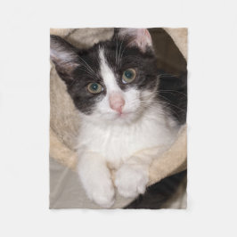 Cobertor De Velo Gatinho preto e branco