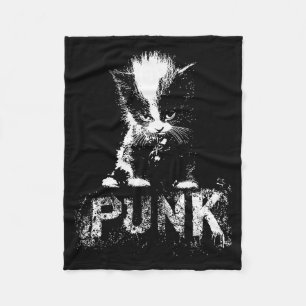 Cobertor De Velo Gatinho Punk com Desenho Gótico Nge e Mohawk